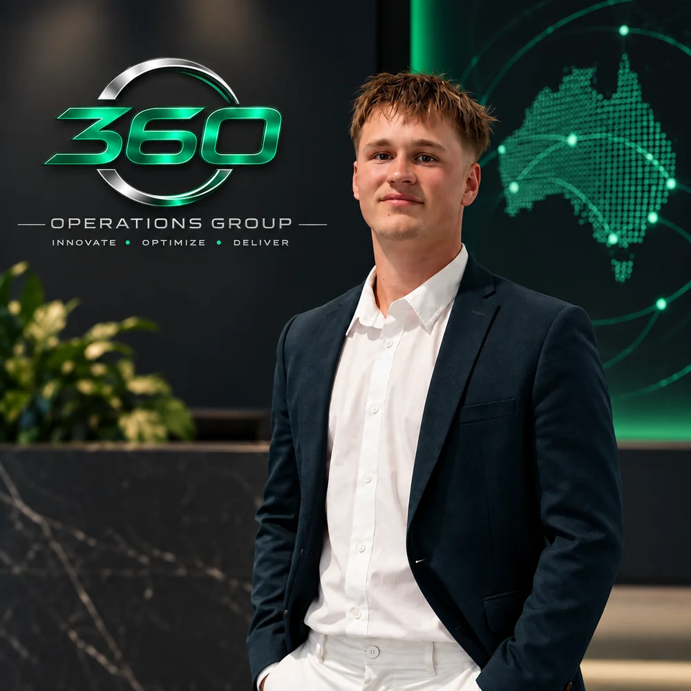 Jayden Smith, Business Development Manager, at the 360 Operations Group office